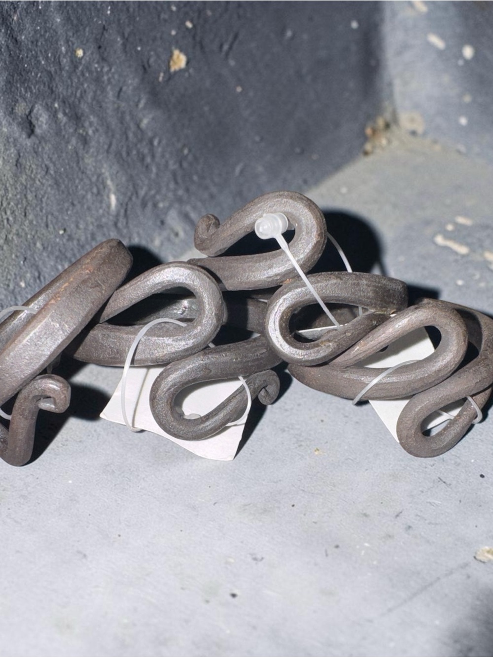 World Market Metal Napkin Ring Set of 4 - Rustic Wave Design
